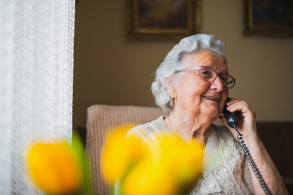 image of patient making a call